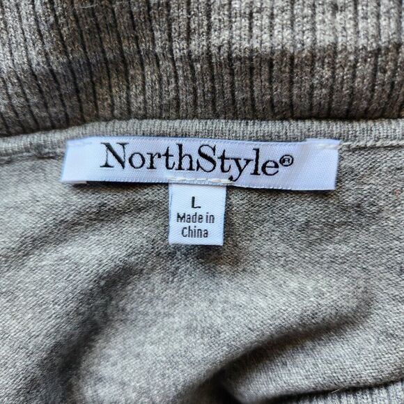 NorthStyle Gray Cowl Neck Long Sleeve Sweater Women L Rayon Polyester - Picture 6 of 11